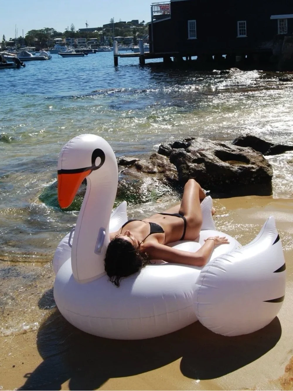 NIB Sunnylife SWAN WHITE Inflatable Pool Ride-On RARE - Picture 5 of 14